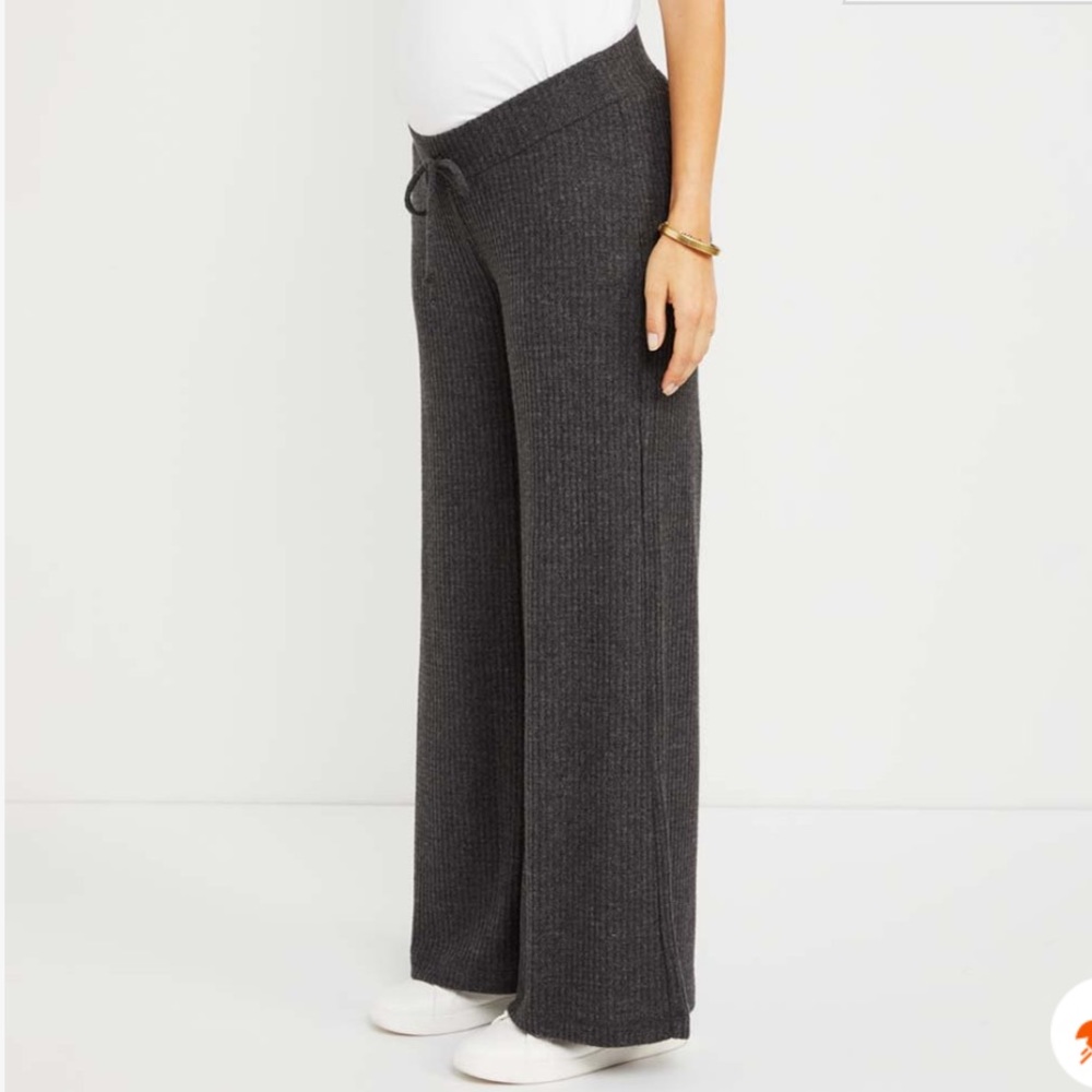 Motherhood Maternity Underbelly Waffle Knit Wide Leg Pants Size XL 16-18